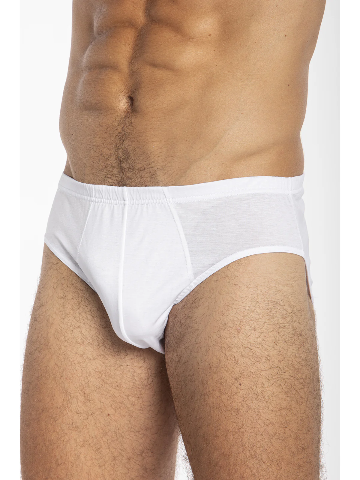 Medium Briefs In Mercerized And Gas-Treated Pure Cotton Jersey – WHITE