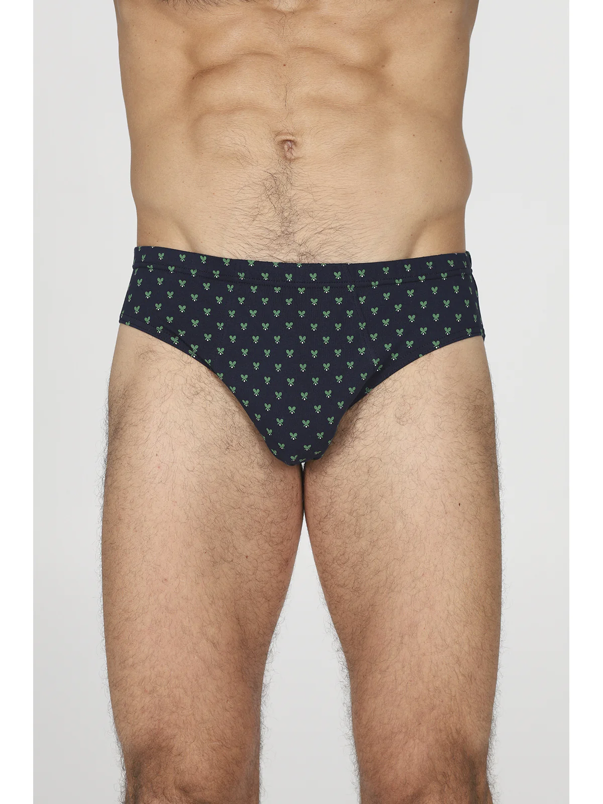 Comfort Briefs In Blue Bi-Elastic Cotton With Print