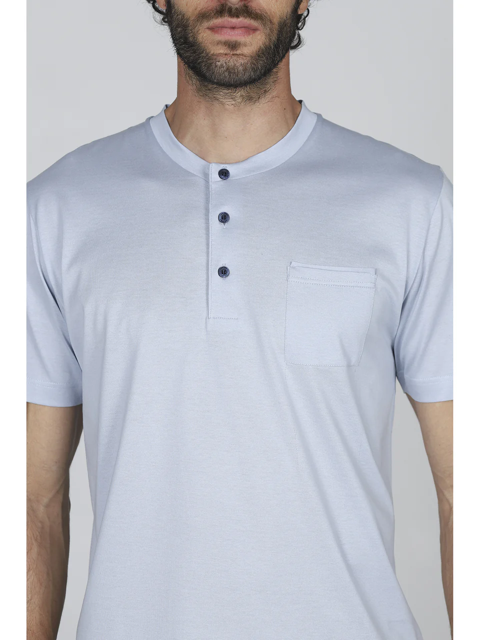 Men’s short broken pajama in mercerized cotton