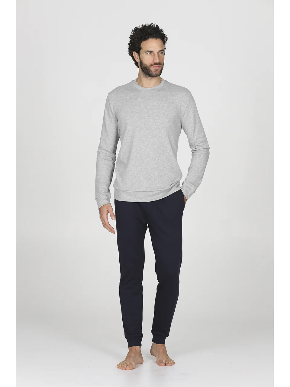 Crew neck set in soft modal
