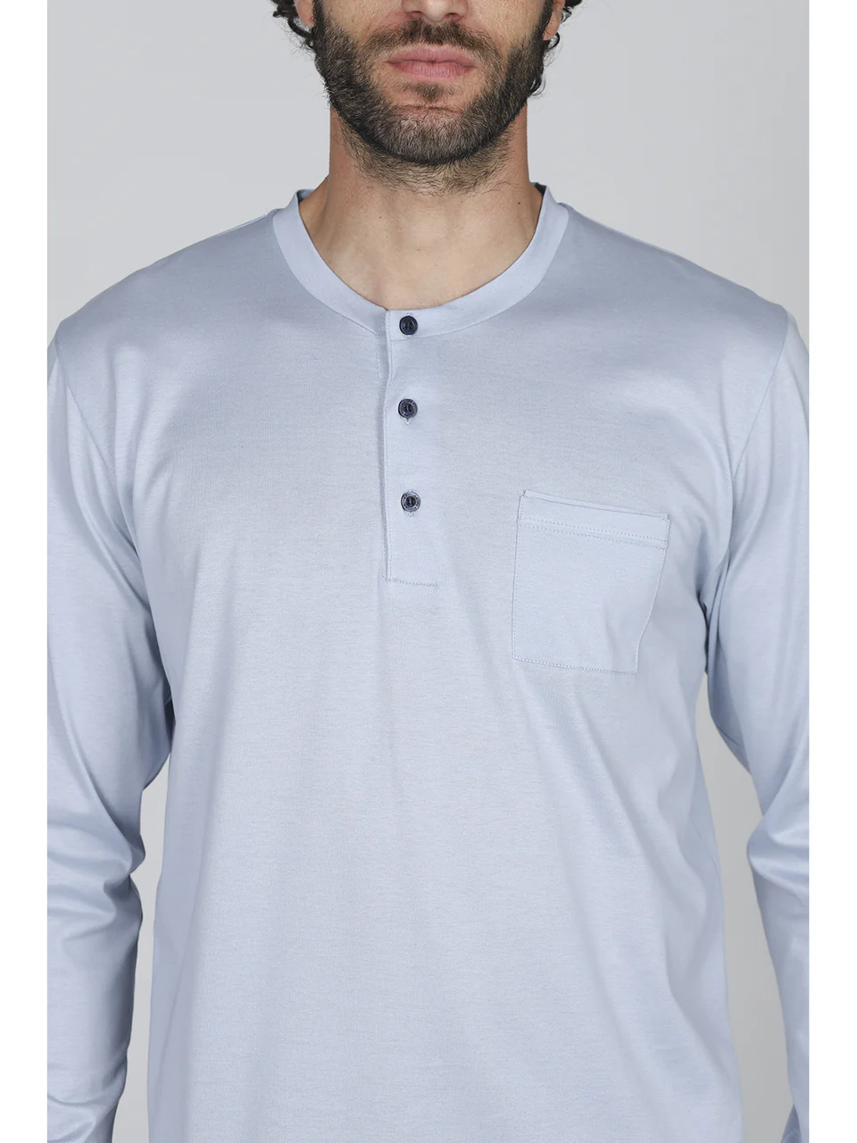 Men’s broken serafino pajama in mercerized cotton