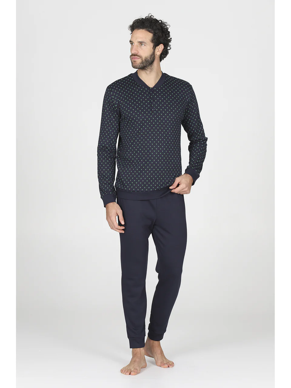 Pajama set with soft modal rackets design
