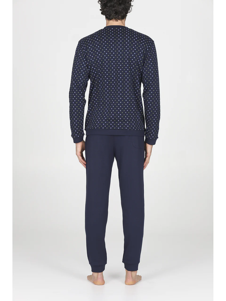 Warm interlock cotton fabric full-zip pajama