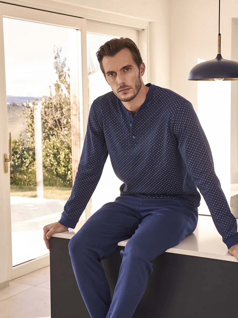 pure cotton warm interlock pajama with pattern