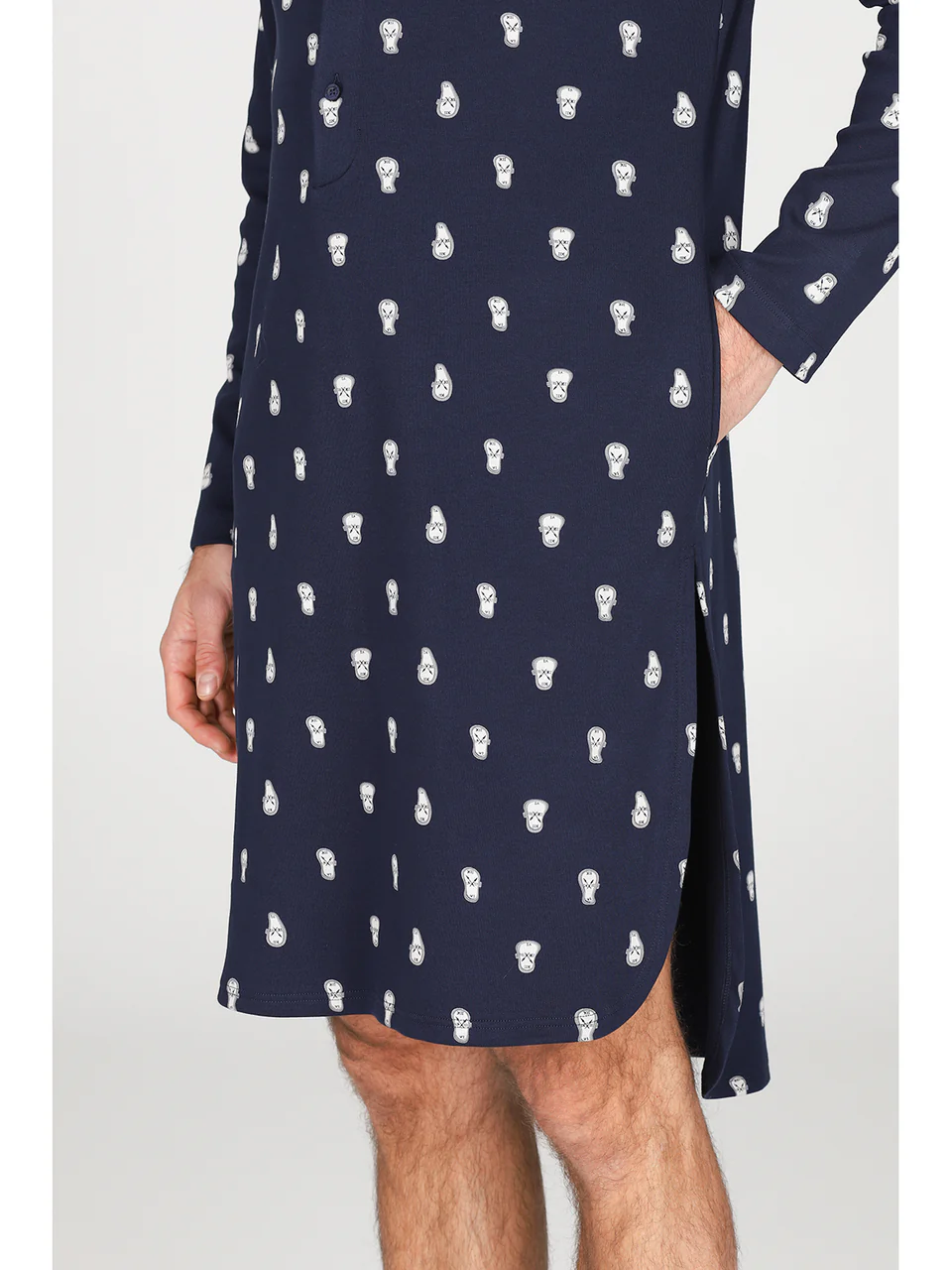 Nightgown in Warm Pure Cotton Interlock-ORE