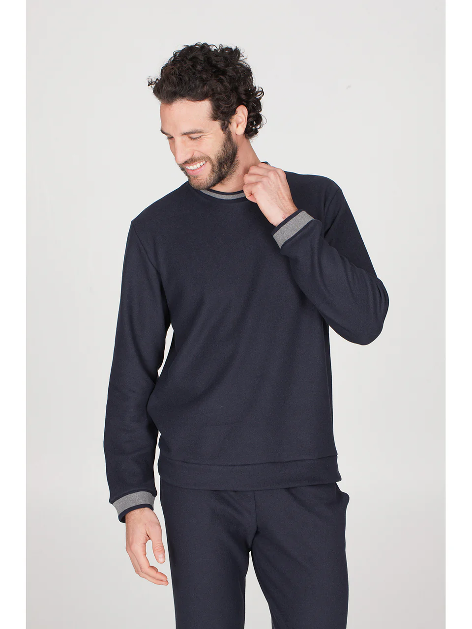 Comfortable milano stitch crewneck tracksuit