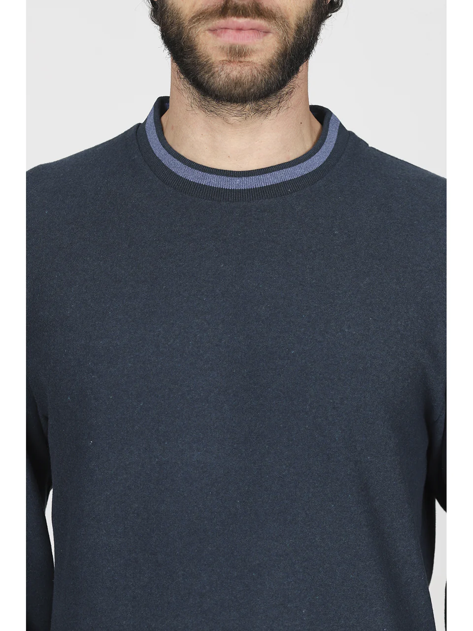 Tracksuit with zip in comfortable Milano point jacquard-BLUE