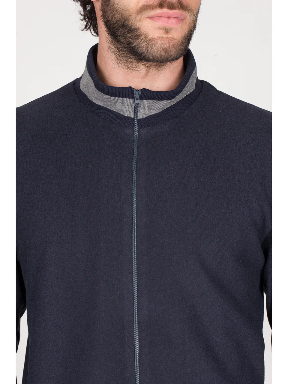 Tracksuit with zip in comfortable milan point jacquard