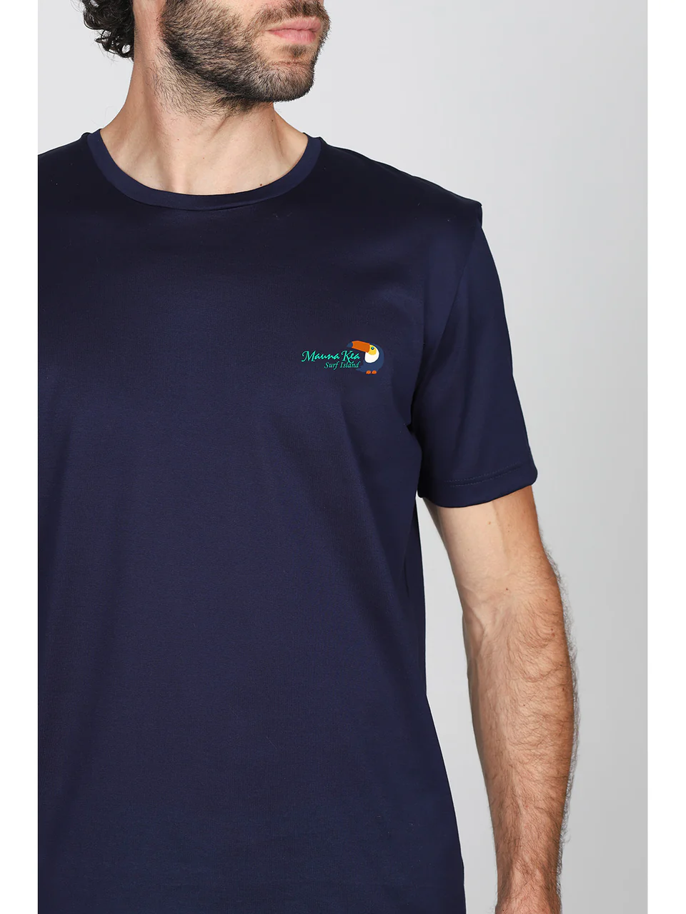 Pure cotton mercerized blue jersey t-shirt, coordinate with beach shorts