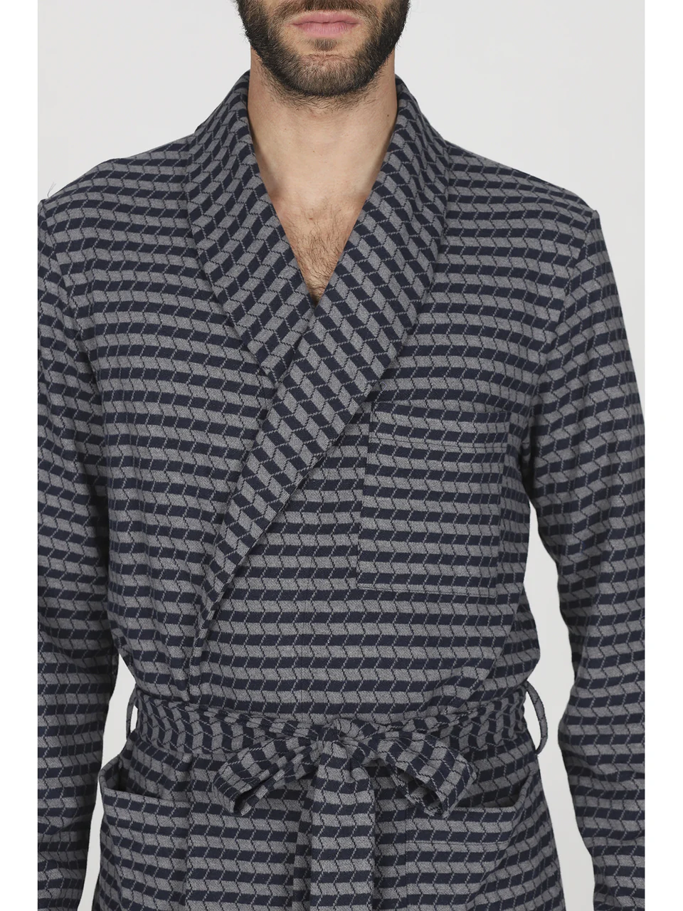 Comfortable cotton jacquard loungewear jacket