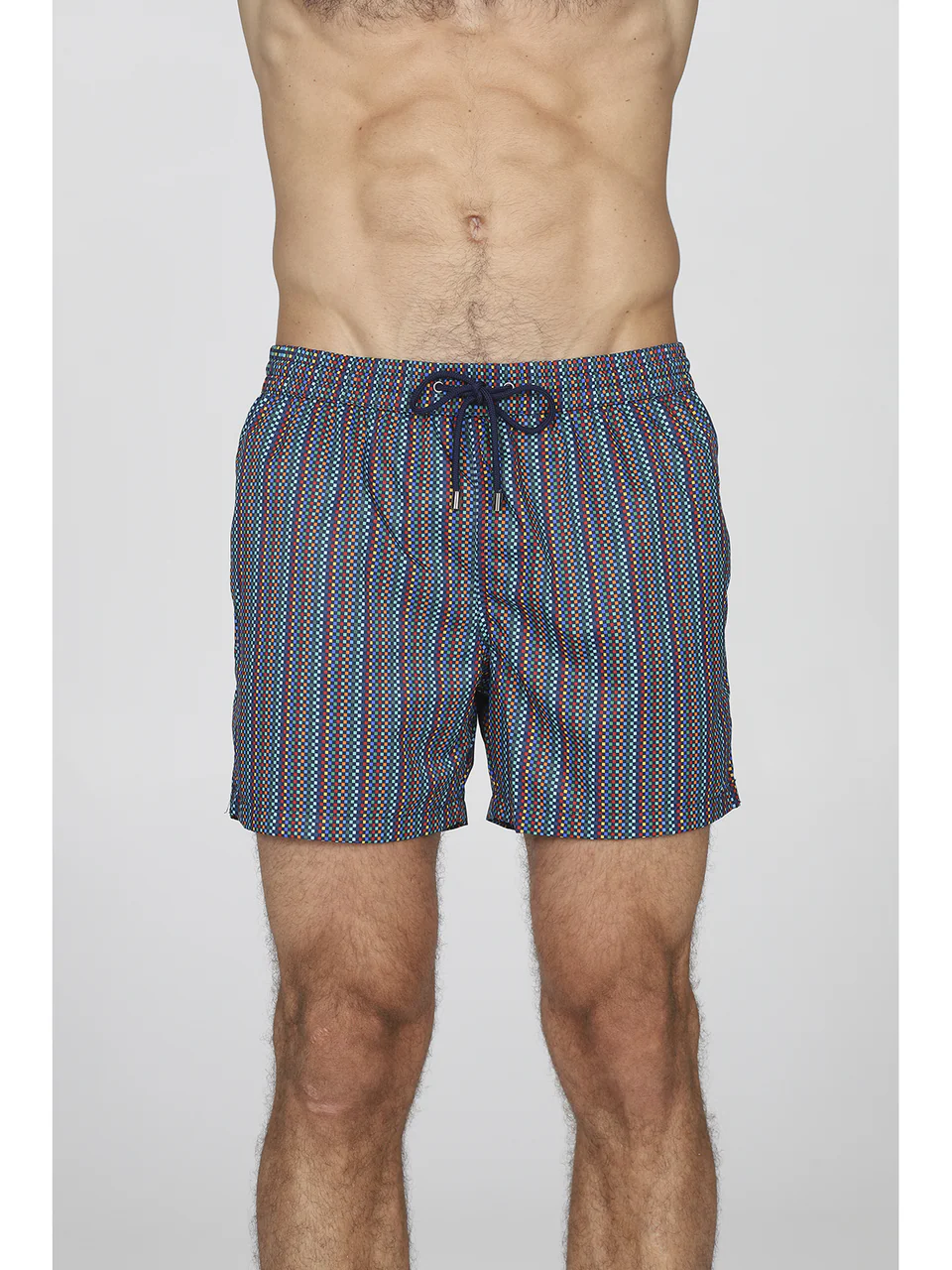 Beach shorts in light microfiber fabric, multicolor pattern