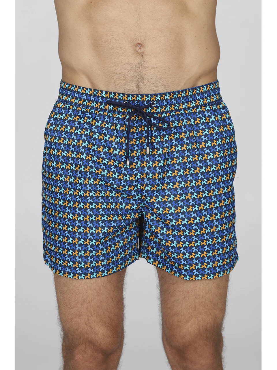 Beach shorts in light microfibre fabric, dog print