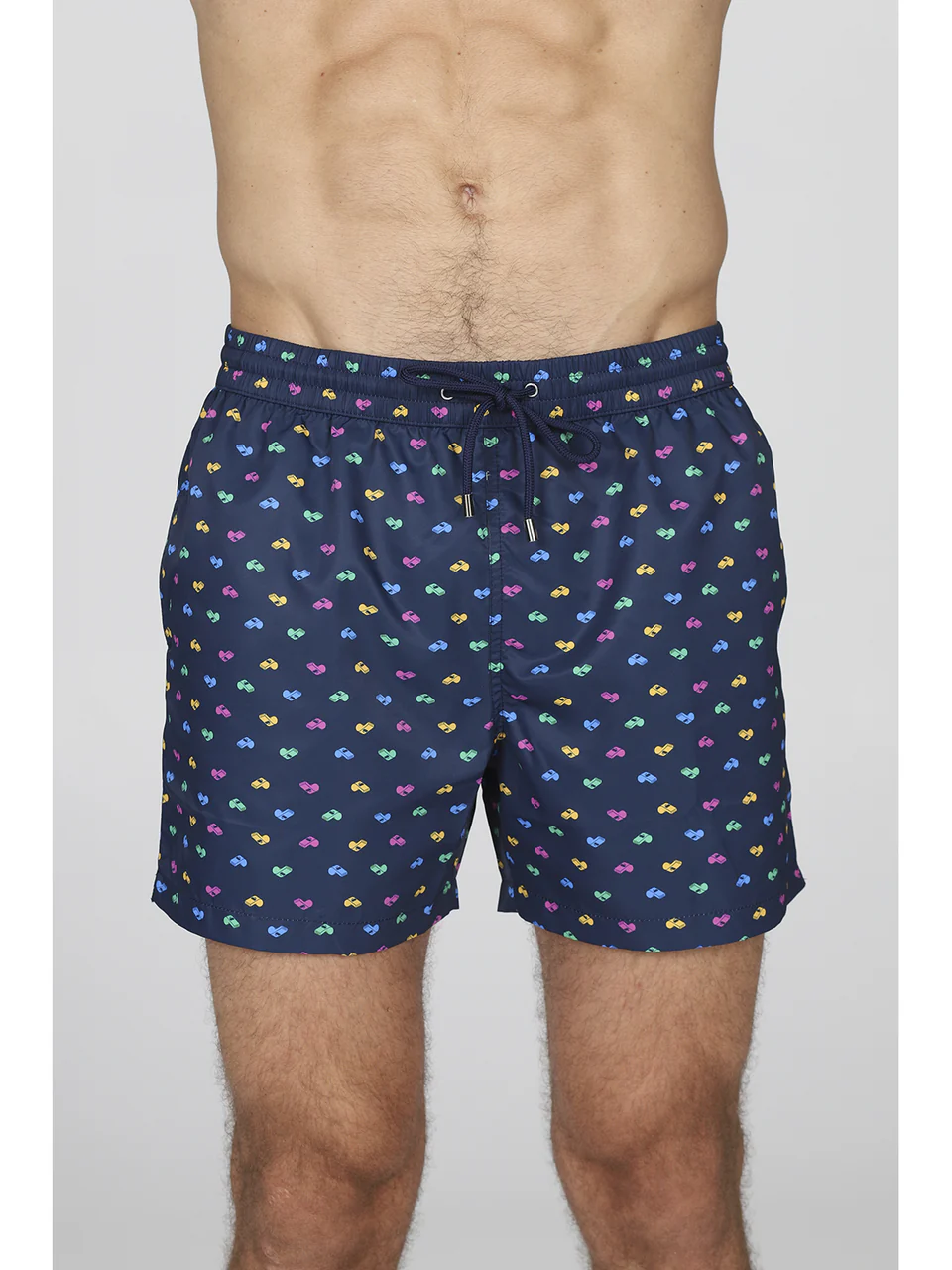 Beach shorts in lightweight microfiber fabric, whistle pattern