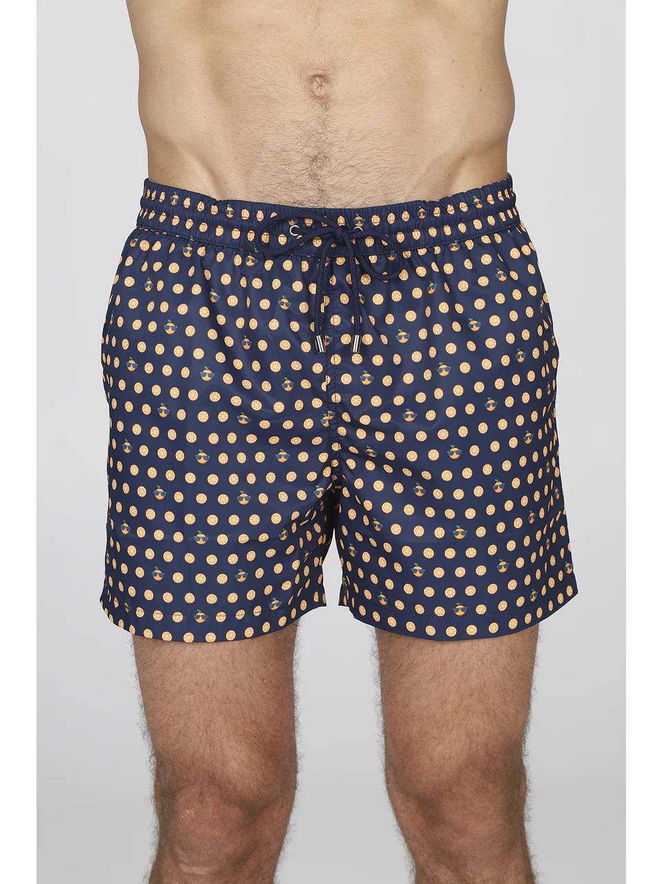 Beach shorts in lightweight microfiber fabric, orange print
