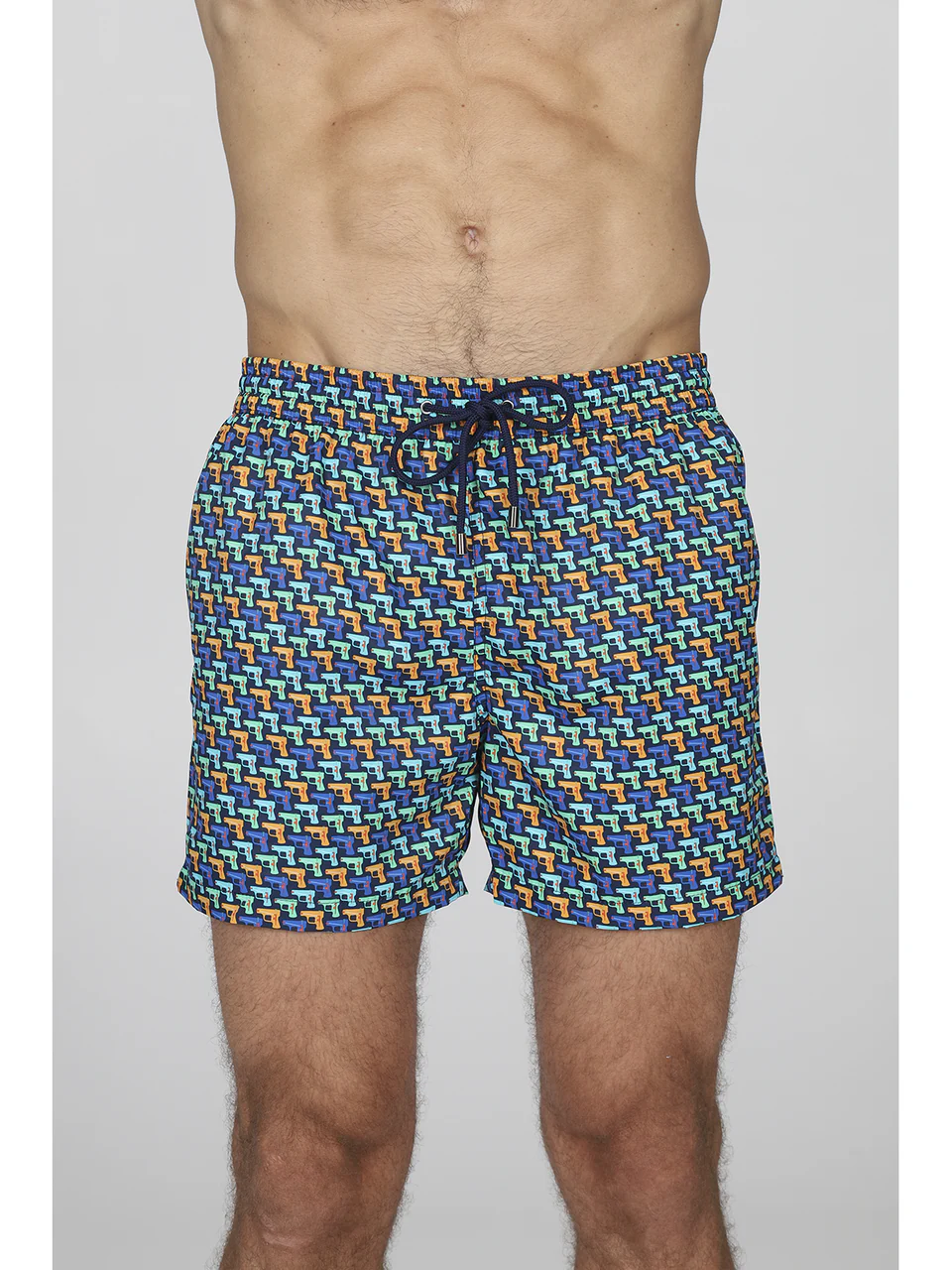 Beach shorts in lightweight microfiber fabric, water gun print