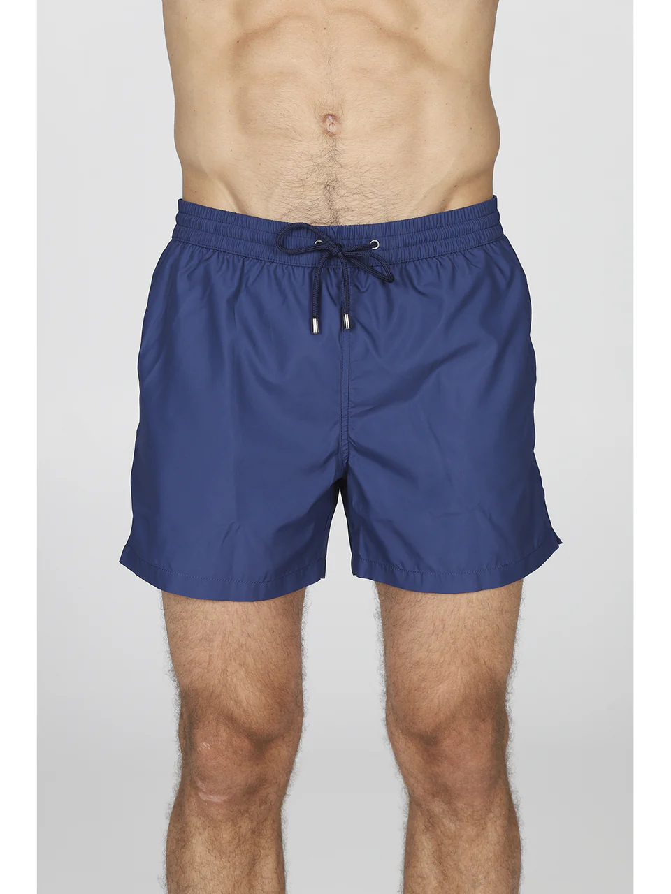 Men’s swim trunks in light solid blue fabric