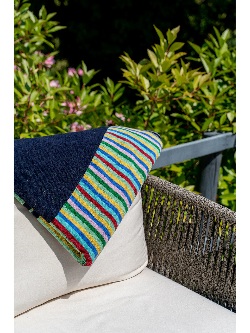 Soft terry towel with striped back