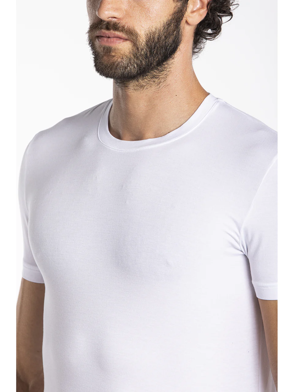 Crew neck t-shirt in micromodal jersey