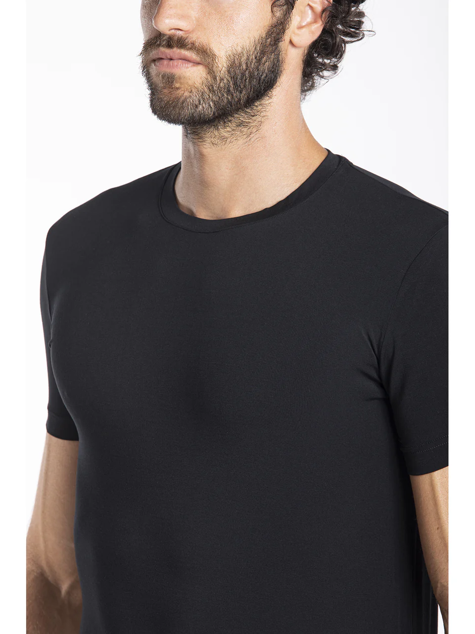 Crew neck t-shirt in micromodal jersey