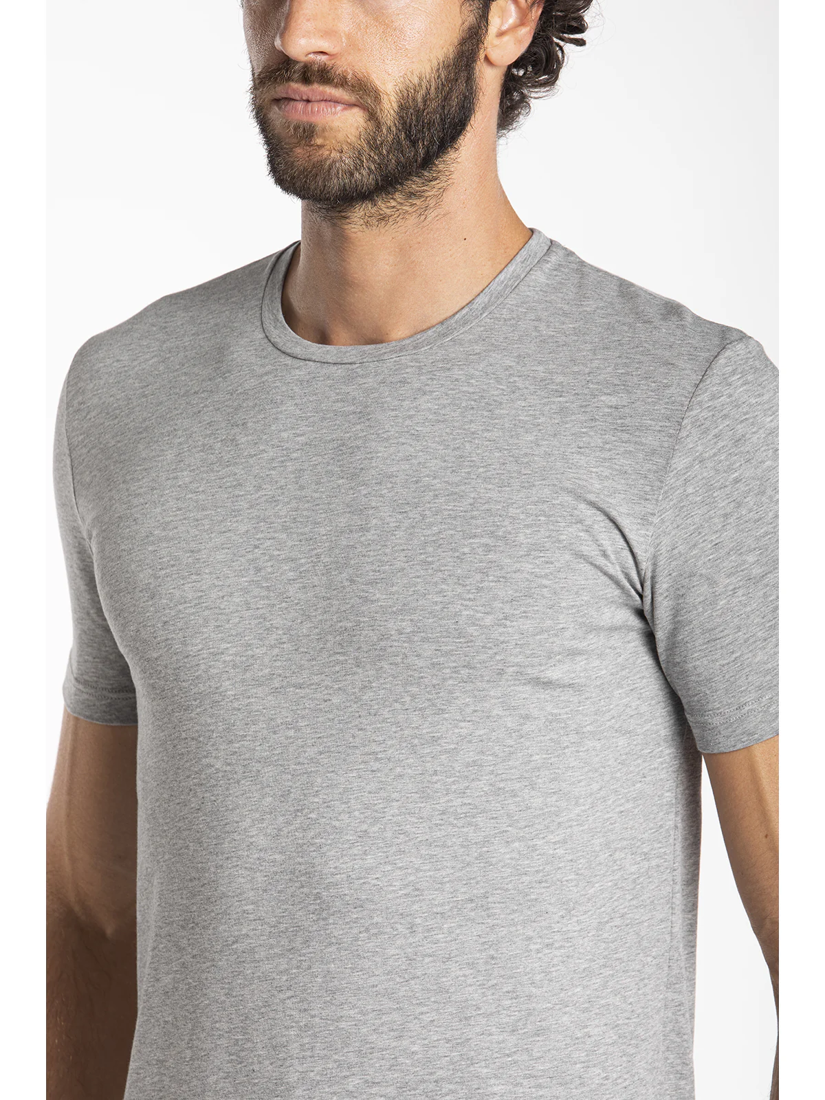 Stretch cotton jersey t-shirt Gray