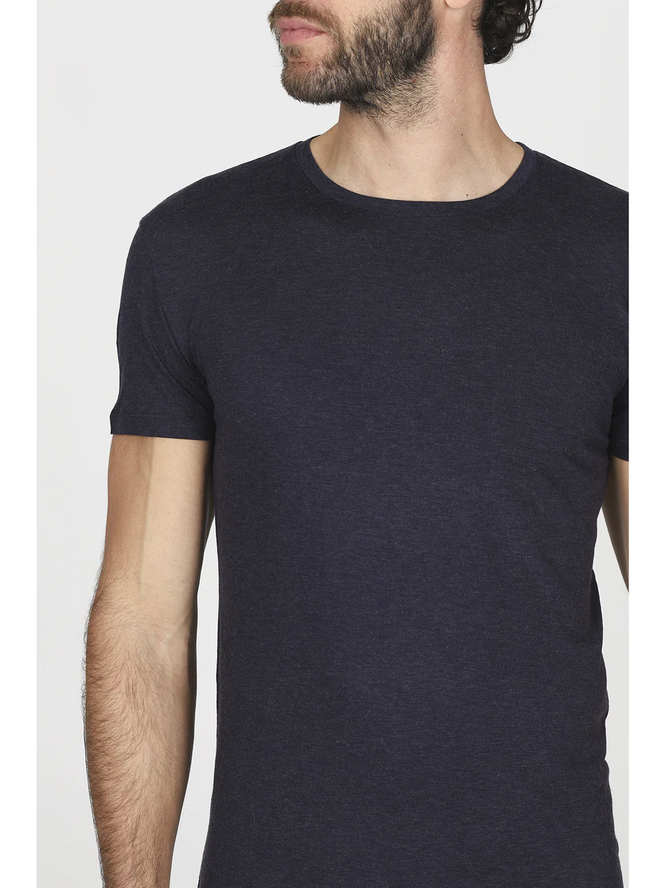 Blue t-shirt in soft milk and wool fiber: MilkWool line