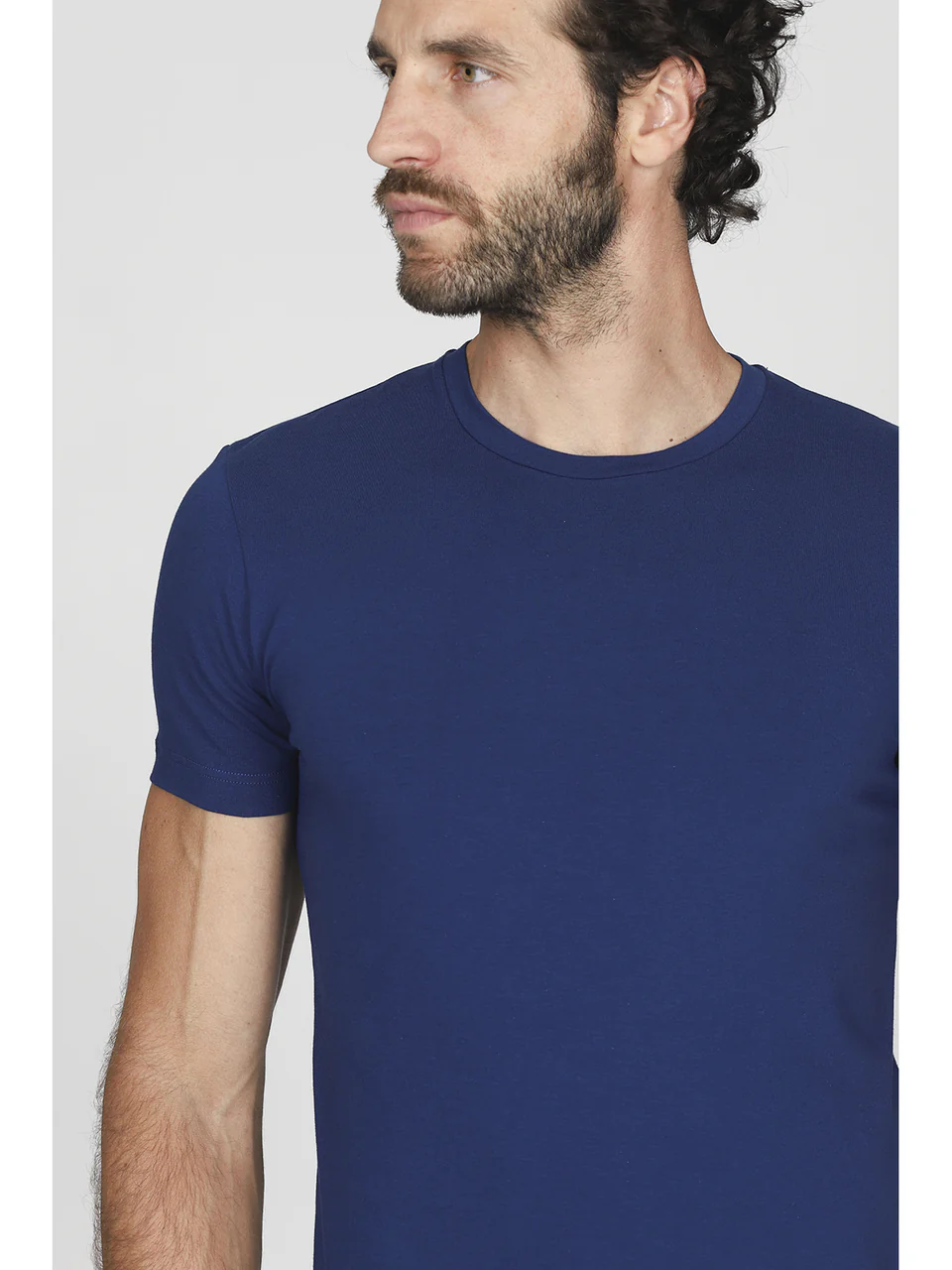 Men’s cotton stretch crew neck t-shirt in blue
