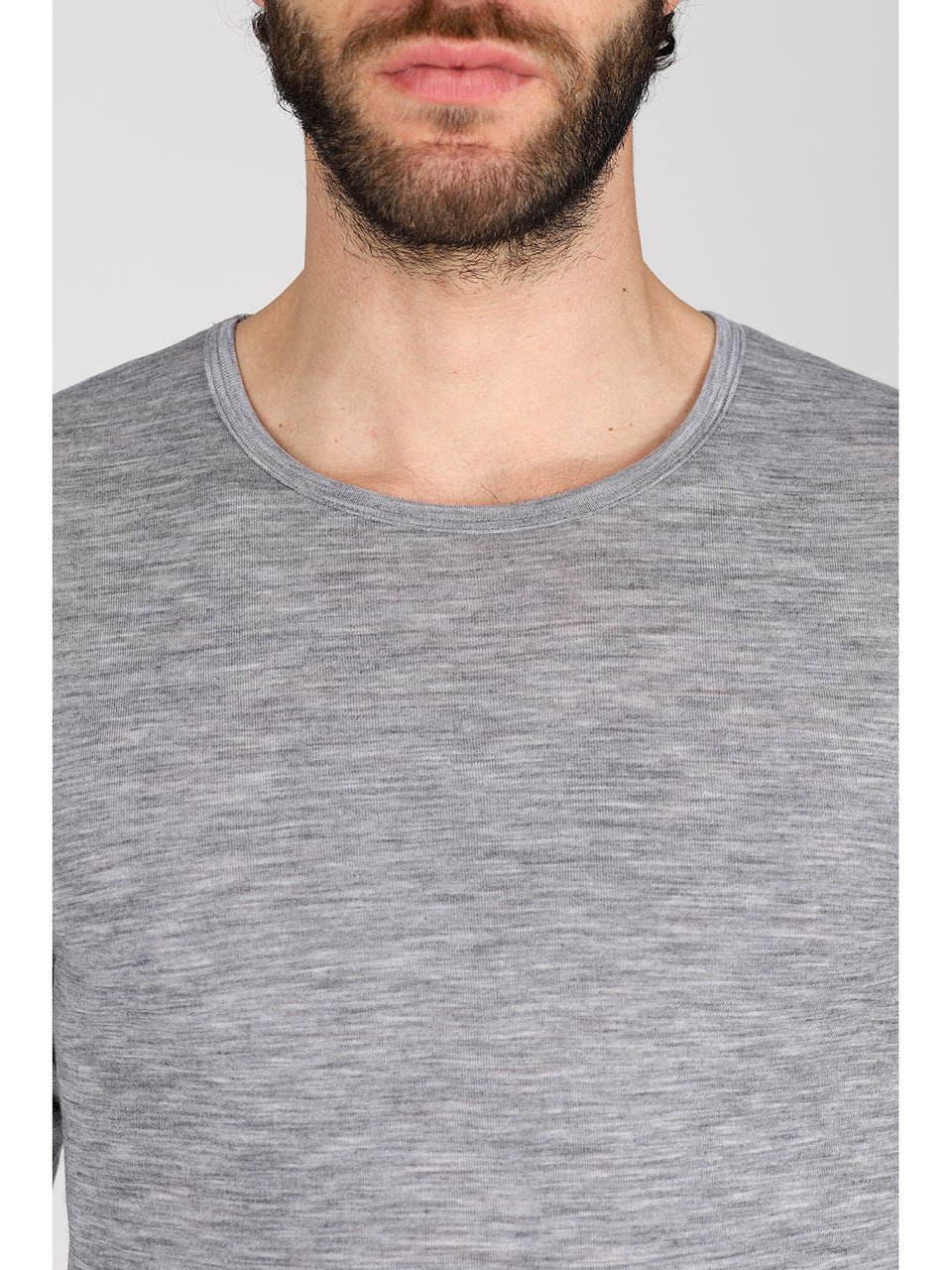 T-shirt in pure merino wool ewoolution in solid color