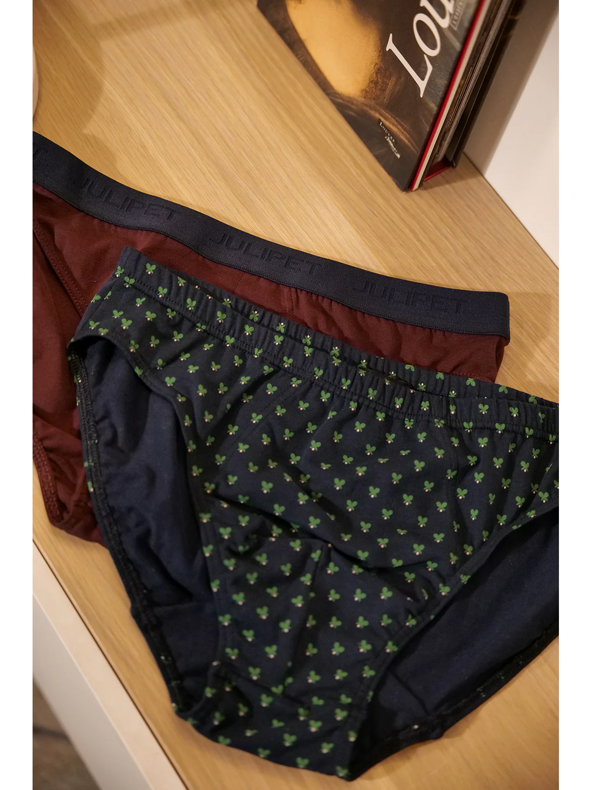 Comfort Stretch Cotton Blue Briefs With Tennis Pattern