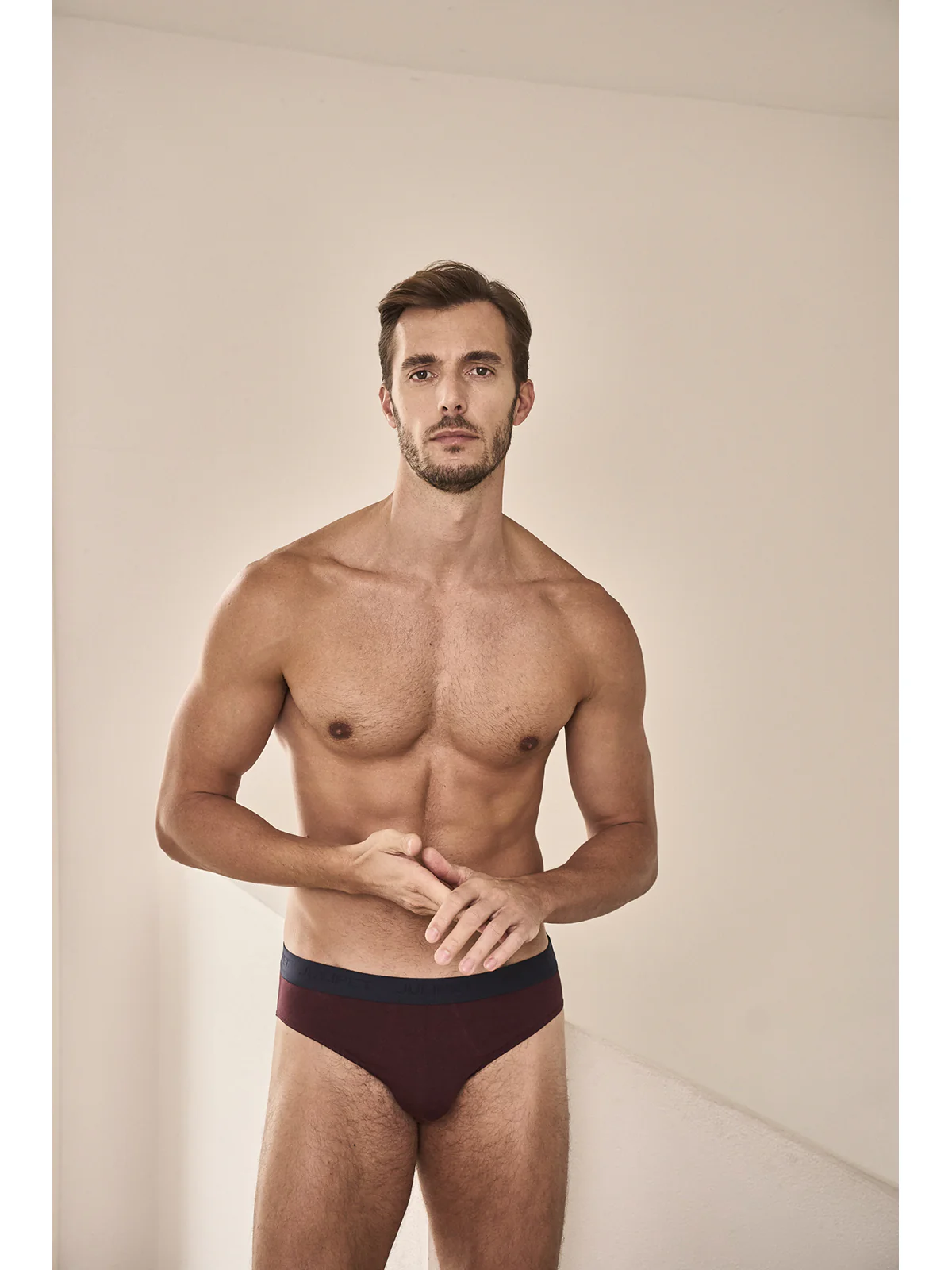 Medium Brief In Colorful Stretch Cotton, Modern Cut – 2 Pieces
