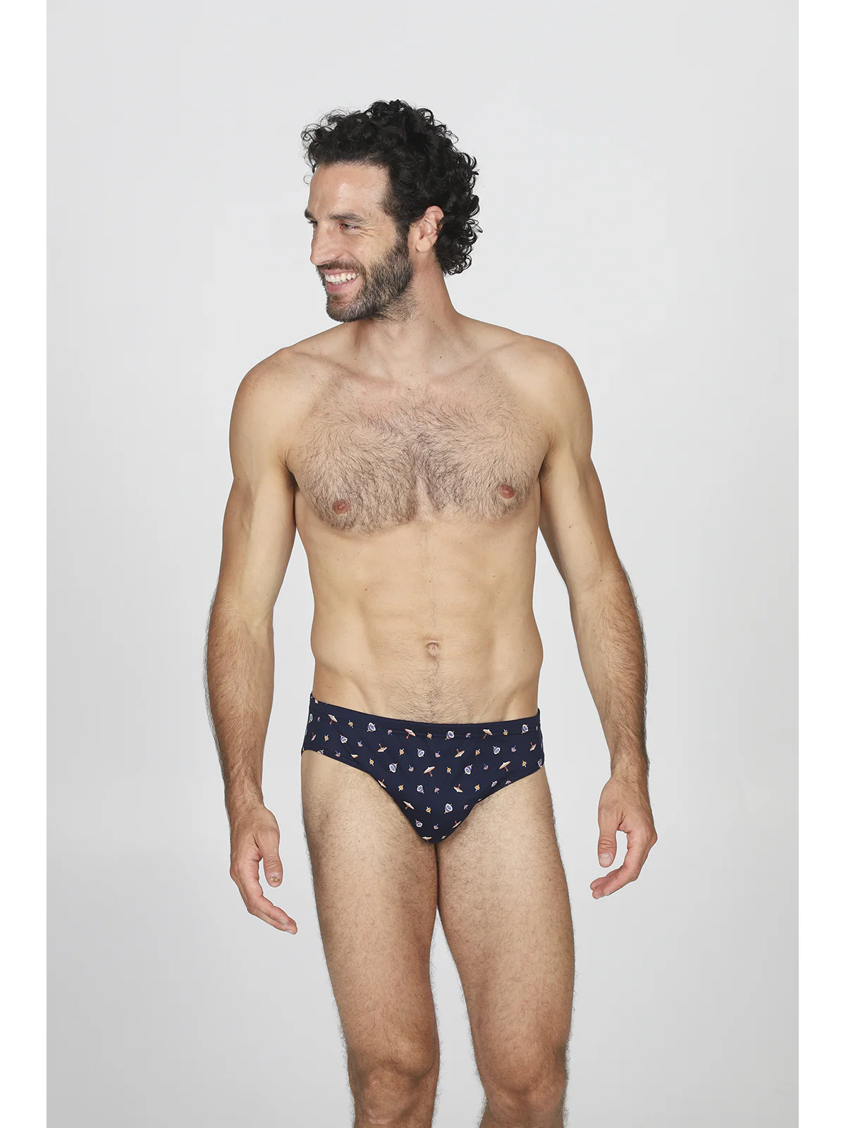 Men’s Briefs In Pure Mercerized Cotton, Pattern “Spinners”
