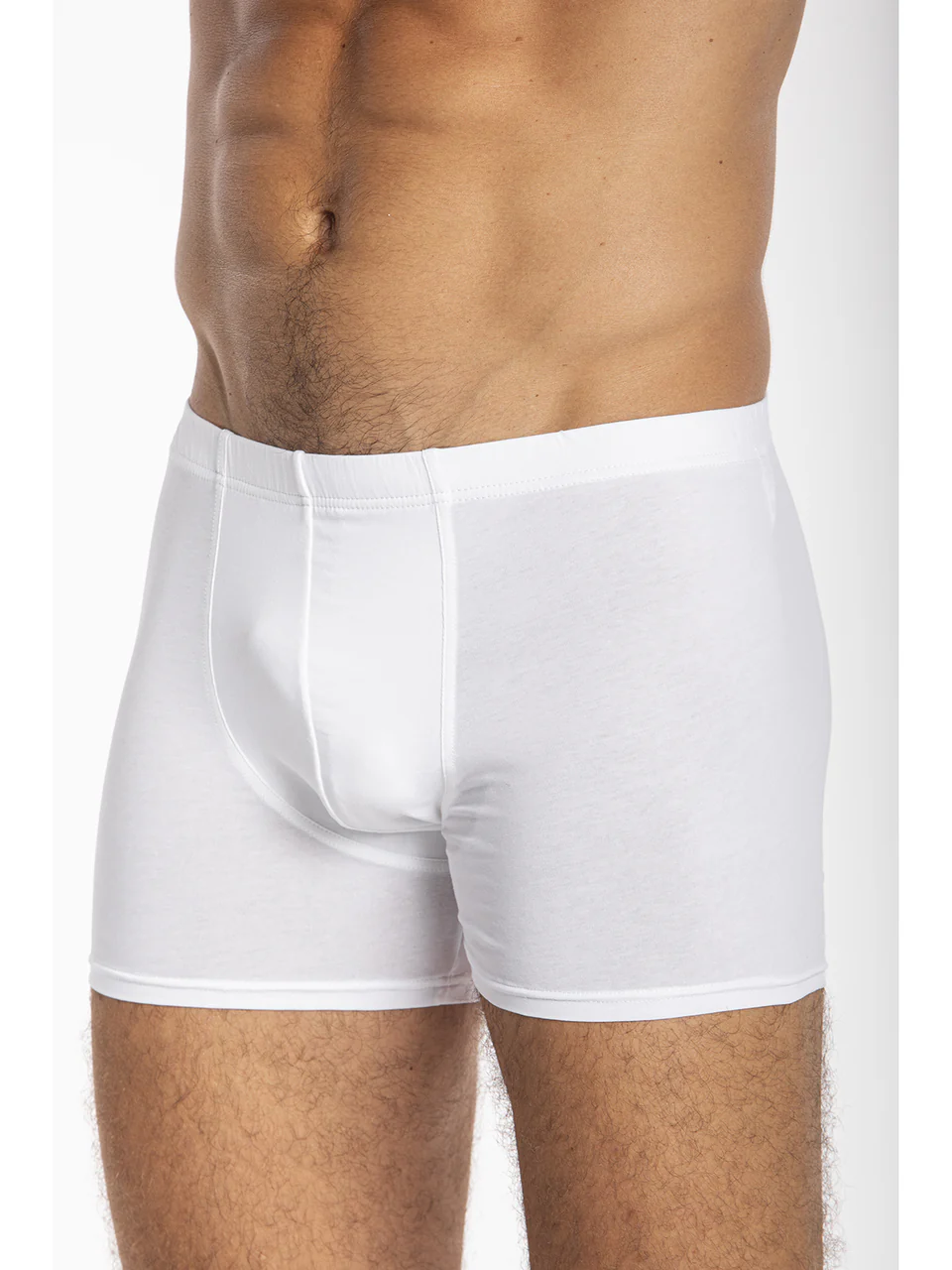 Ergonomic cut boxer briefs, medium length