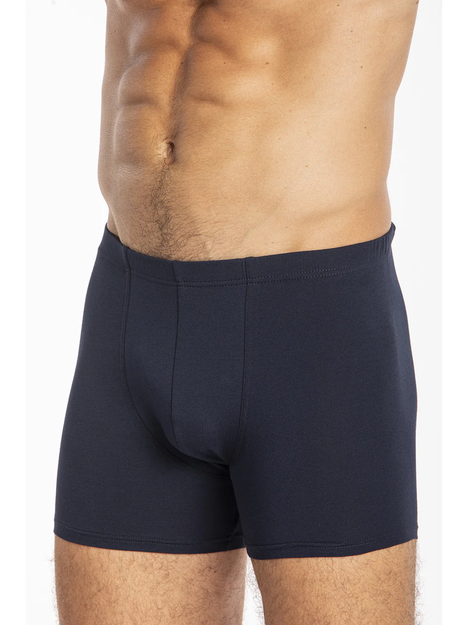 Ergonomic cut boxer briefs, medium length